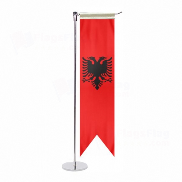 Albania L Table Flag