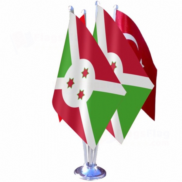 Burundi Quadruple Table Flag
