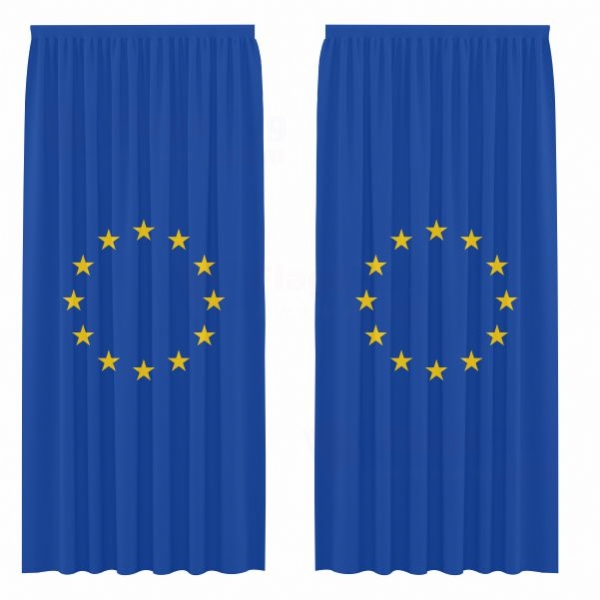 European Union Digital Printed Curtains