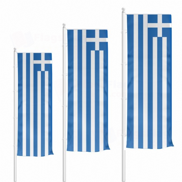Greece Vertically Raised Flags