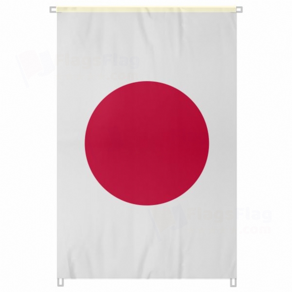 Japan Large Size Flag Hanging on Building