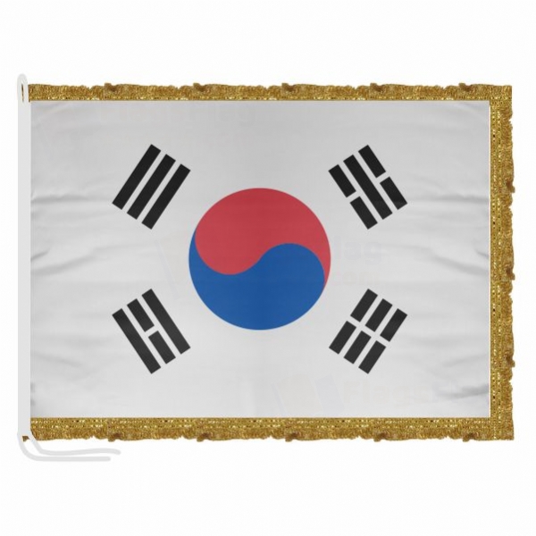 South Korea Satin Office Flag