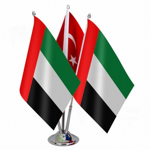 United Arab Emirates Triple Table Flag