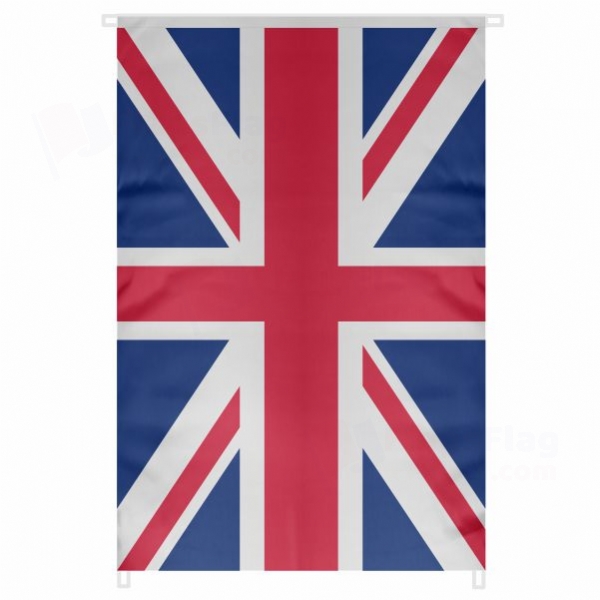 United Kingdom Large Size Flag Hanging on Building