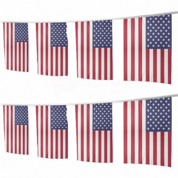 United States of America Square String Flags