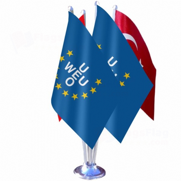 Western European Union Quadruple Table Flag