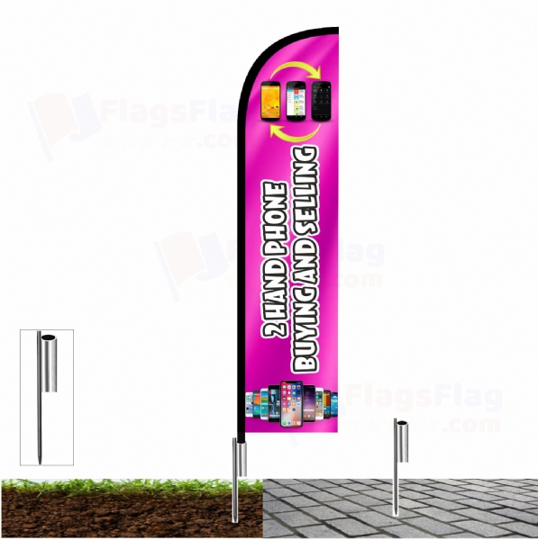 2 Hand Phone Buying and Selling Flags with fishing line
