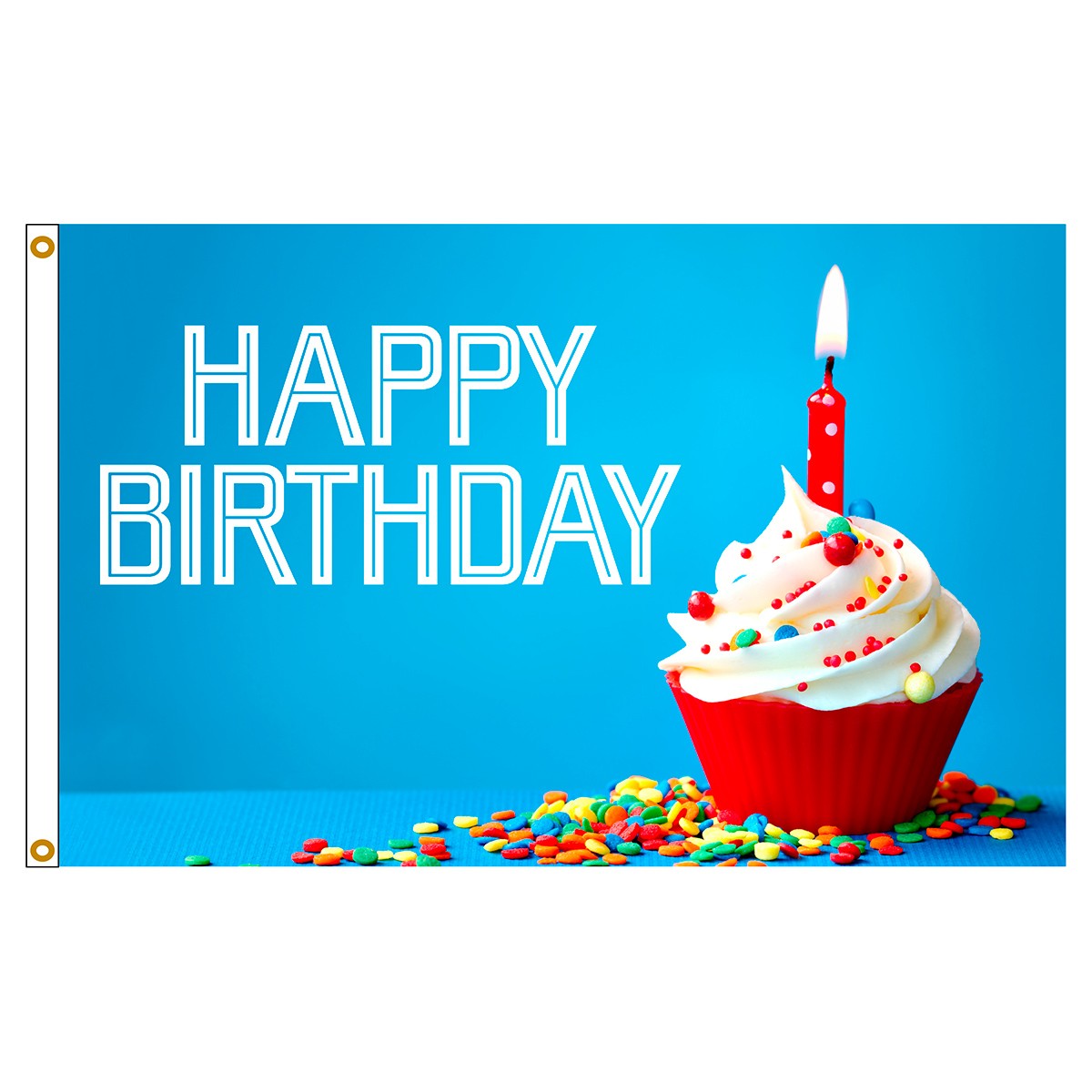 3ft x 5ft Decorative Flag - Happy Birthday Cupcake