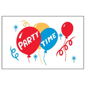 3ft x 5ft Decorative Flag - Party Time