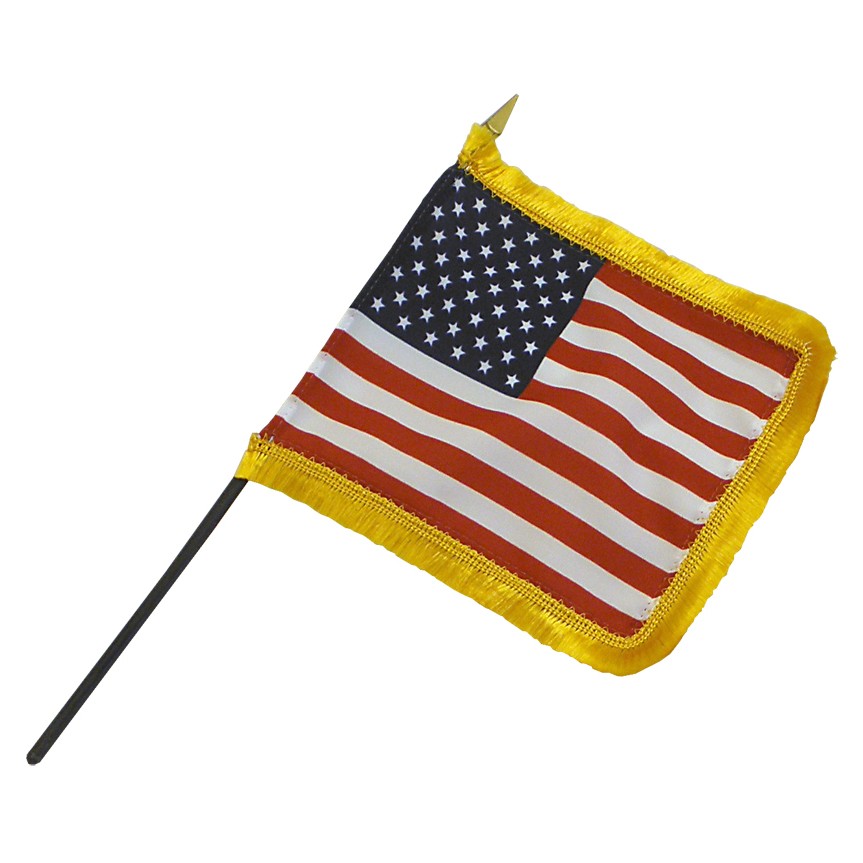4in x 6in Fringed US Stick Flag
