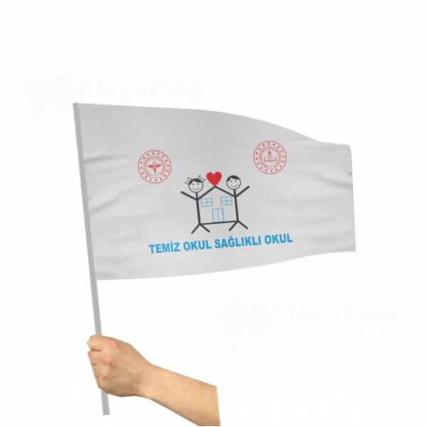 Clean School Stick Flag