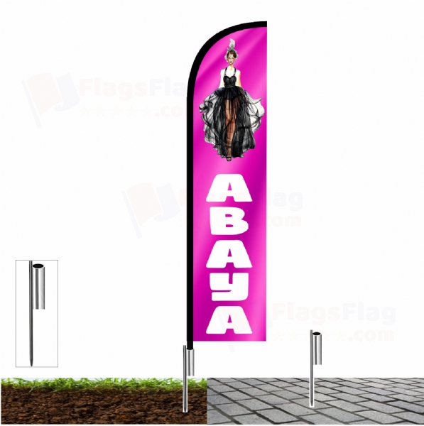 Abaya Flags with fishing line
