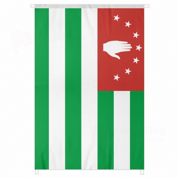 Abkhazia Large Size Flag Hanging on Building