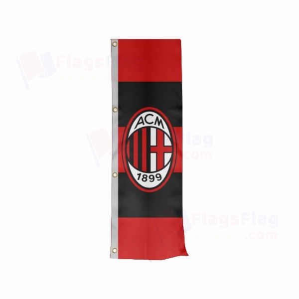 AC Milan Vertically Raised Flags