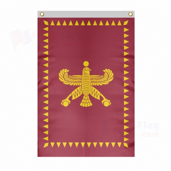 Achaemenid Empire Large Size Flag Hanging on Building