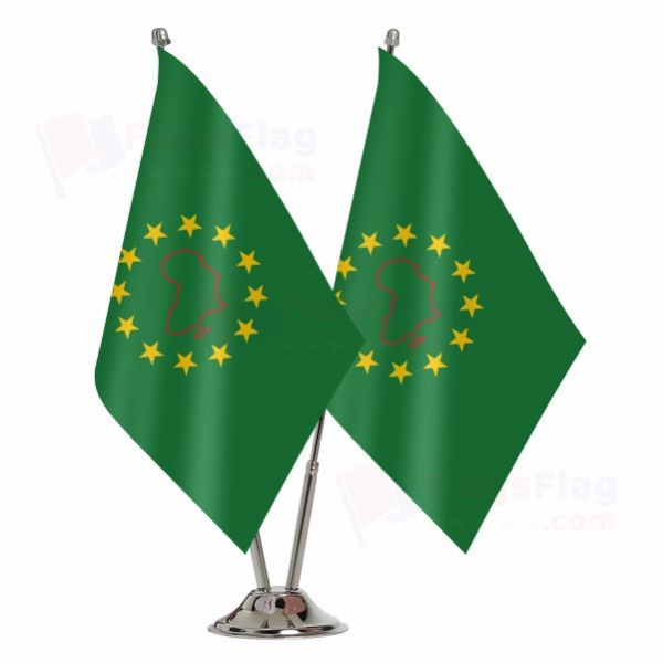 African and Malagasy Union 2 Table Flags