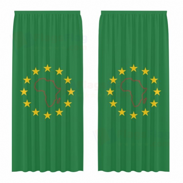 African and Malagasy Union Digital Printed Curtains