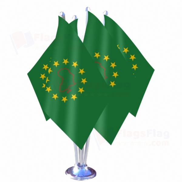 African and Malagasy Union Quadruple Table Flag