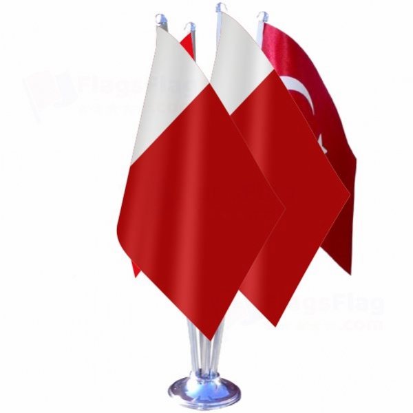 Ajman Emirate and Dubai Quadruple Table Flag