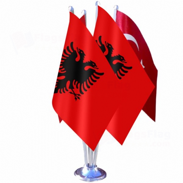 Albania Quadruple Table Flag