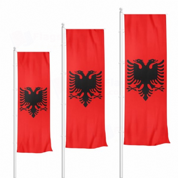 Albania Vertically Raised Flags