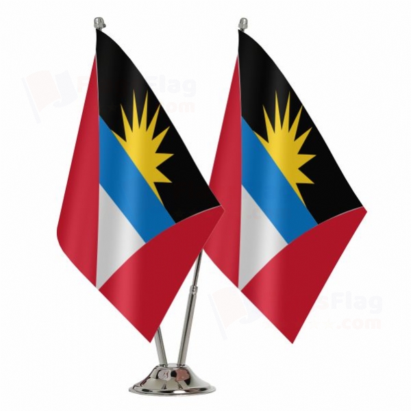 Antigua and Barbuda 2 Table Flags