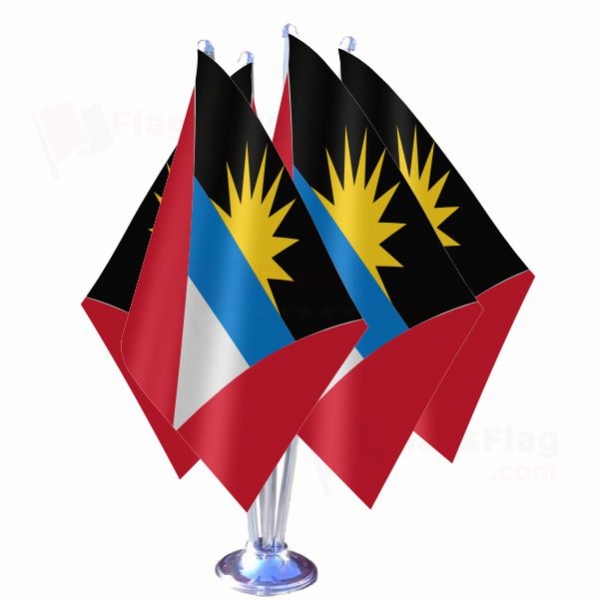 Antigua and Barbuda Quadruple Table Flag