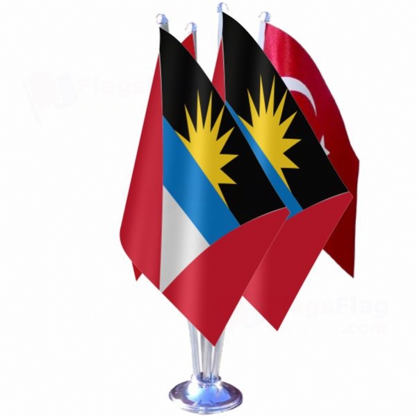 Antigua and Barbuda Quadruple Table Flag