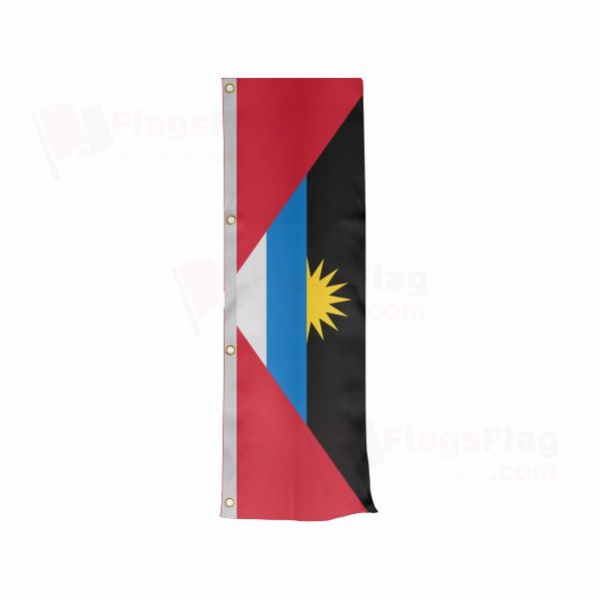 Antigua and Barbuda Vertically Raised Flags