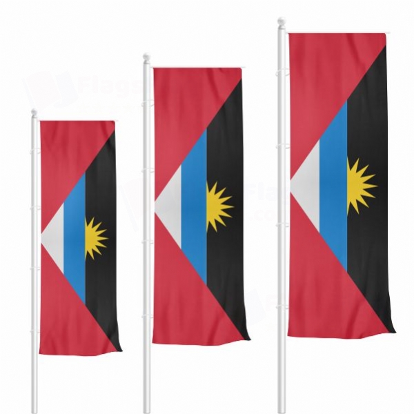 Antigua and Barbuda Vertically Raised Flags