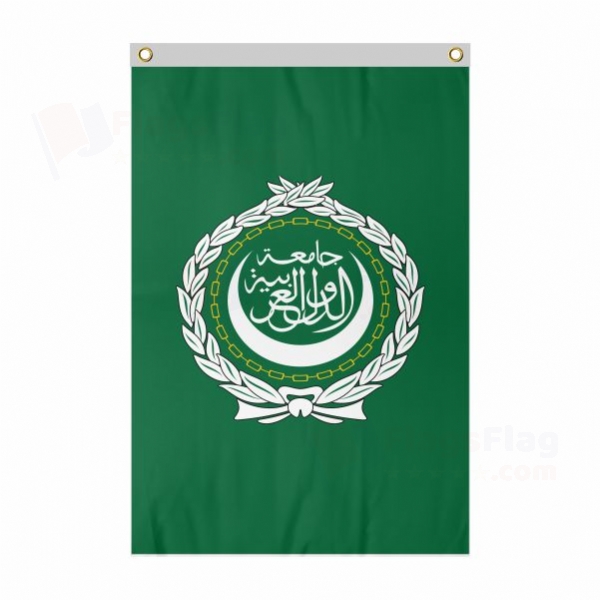 Arab League Large Size Flag Hanging on Building