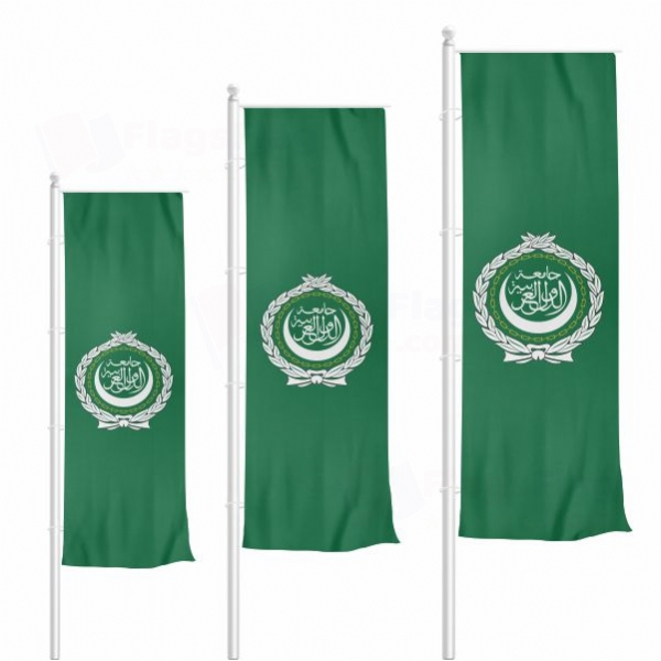 Arab League Vertically Raised Flags