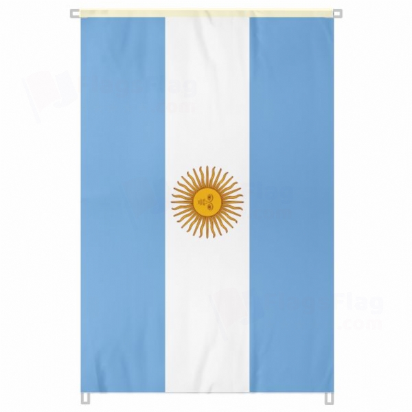 Argentina Large Size Flag Hanging on Building