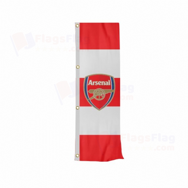 Arsenal FC Vertically Raised Flags