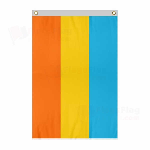 Atlantium Large Size Flag Hanging on Building