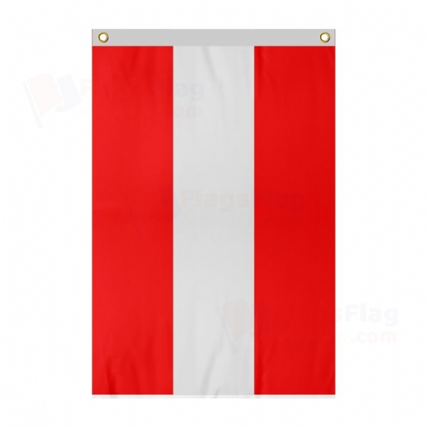Austria Large Size Flag Hanging on Building