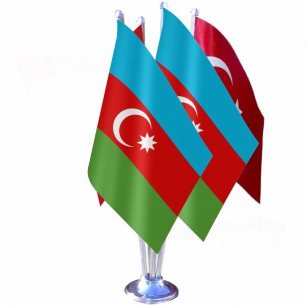 Azerbaijan Quadruple Table Flag
