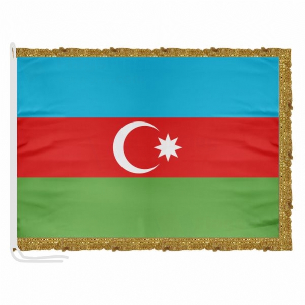 Azerbaijan Satin Office Flag