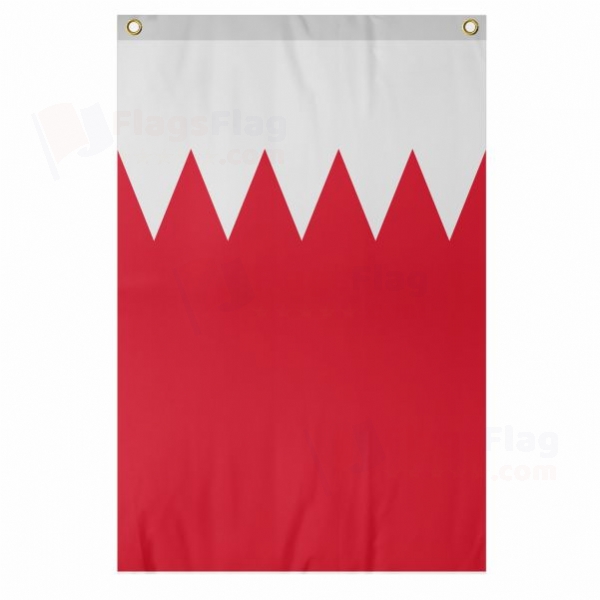 Bahrain Large Size Flag Hanging on Building