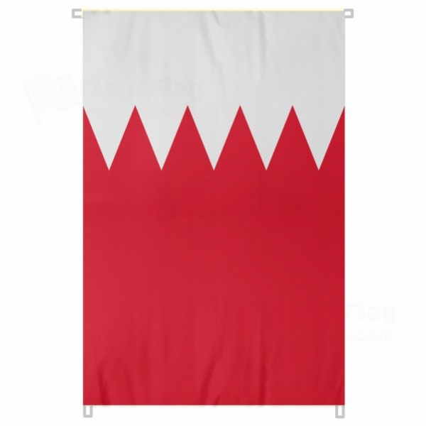 Bahrain Large Size Flag Hanging on Building