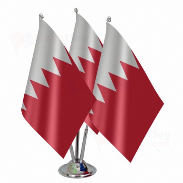 Bahrain Triple Table Flag