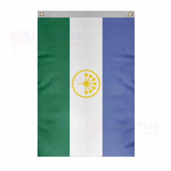 Bashkortostan Large Size Flag Hanging on Building