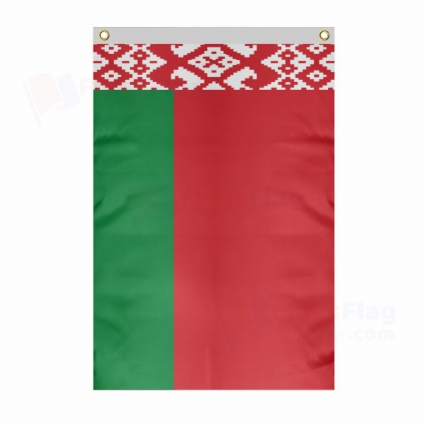 Belarus Large Size Flag Hanging on Building