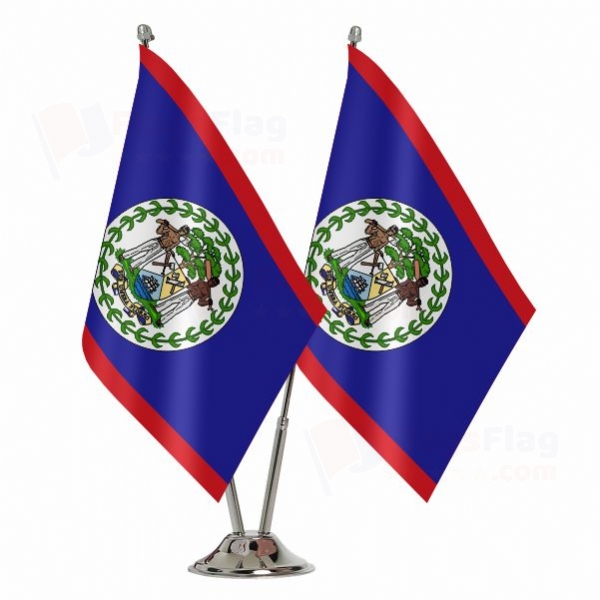 Belize 2 Table Flags
