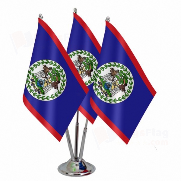 Belize Triple Table Flag