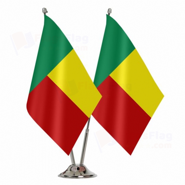 Benin 2 Table Flags