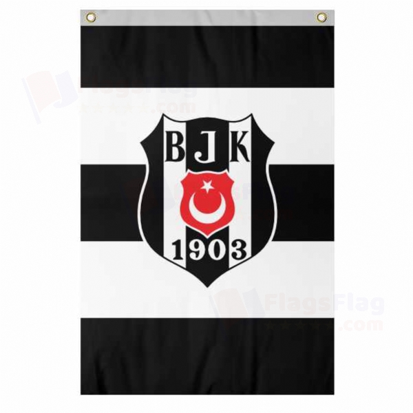 Besiktas Large Size Flag Hanging on Building