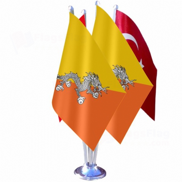 Bhutan Quadruple Table Flag