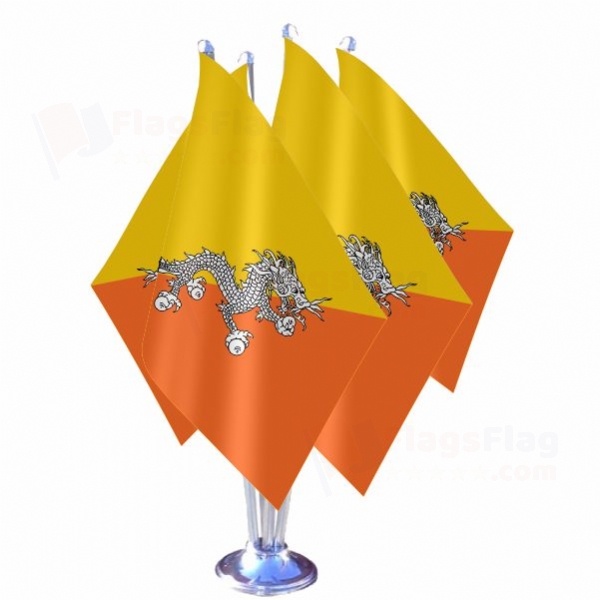 Bhutan Quadruple Table Flag
