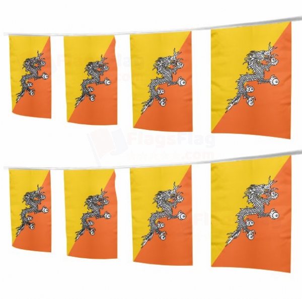 Bhutan Square String Flags